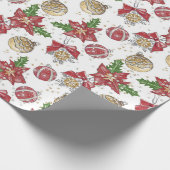 Papier Cadeau Ornements de Noël traditionnels (Coin)