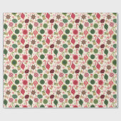 Papier Cadeau Ornements de Noël vintage (Plat)