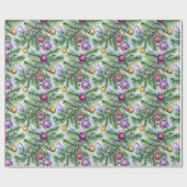 Papier Cadeau Ornements de sapin de Noël (Plat)