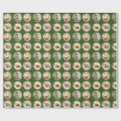 Papier Cadeau ornements en cercle vintage (Plat)