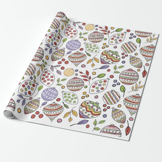 Papier Cadeau Ornements festifs (Déroulé)