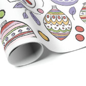 Papier Cadeau Ornements festifs (Coin rond)