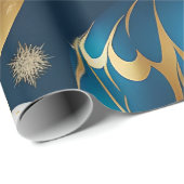 Papier Cadeau ornements festifs de noël enveloppant papier (Coin rond)