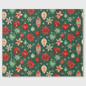 Papier Cadeau Ornements festifs Motif sans couture (Plat)