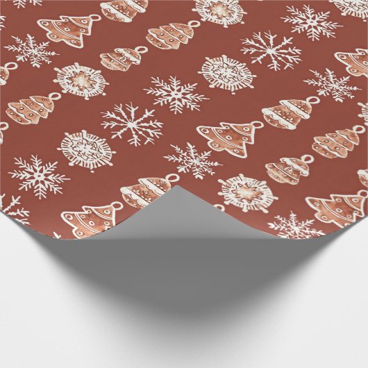 Papier Cadeau Ornements peints Snowflakes Noël de Noël (Coin)