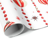 Papier Cadeau Ornements Rétro Et Papier Enveloppant Perles (Coin rond)