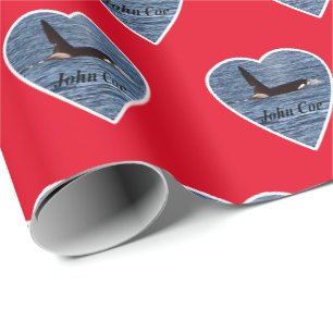 Papier Cadeau Orque Baleine Tueuse Personnalisable John Coe Roug