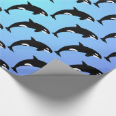 Papier Cadeau Orque Épaulard Bleu (Coin)