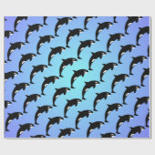 Papier Cadeau Orque Épaulard Bleu (Plat)