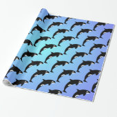 Papier Cadeau Orque Épaulard Bleu (Déroulé)