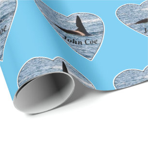 Papier Cadeau Orque tueuse de John Coe personnalisable Bleu