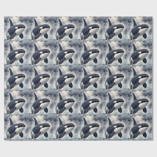 Papier Cadeau Orque Vagues orageuses (Plat)