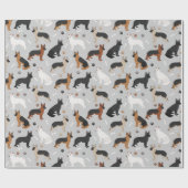 Papier Cadeau Os bergers allemands et pattes (Plat)