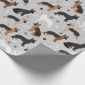 Papier Cadeau Os bergers allemands et pattes (Coin)