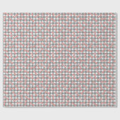 Papier Cadeau Os de chien en bonbon de Noël sur gingham (Plat)