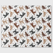 Papier Cadeau Os et pattes de nouilles de Labradoodle (Plat)