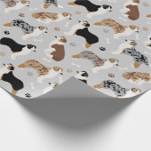 Papier Cadeau Os et pattes des bergers australiens (Coin)