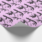 Papier Cadeau Os roses de squelette de dinosaure ! anniversaire (Coin)