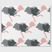 Papier Cadeau Ostrich Running (Plat)
