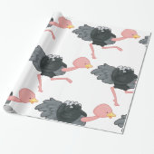 Papier Cadeau Ostrich Running (Déroulé)