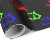 Papier Cadeau OTAKU 8 bits Pixel japonais Katakana (Coin rond)