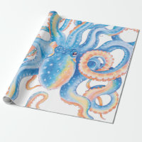 Otopus bleu aquarelle