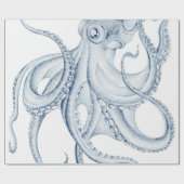 Papier Cadeau Otopus bleu Cephalopod Craken Encre (Plat)