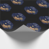 Papier Cadeau Otter, astronaute de Otter Pun Dark BG (Coin)
