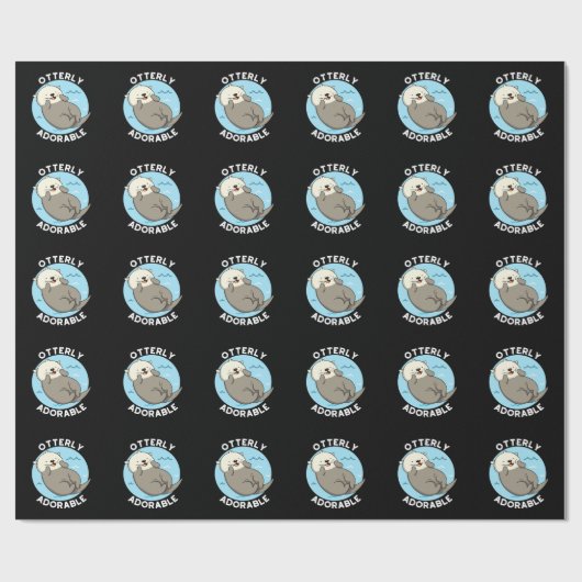Papier Cadeau Otterly Adorable Funny Otter Pun (Plat)