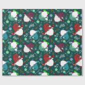 Papier Cadeau Où Sont Mes Gnomies ? Gnome de Noël en hiver (Plat)