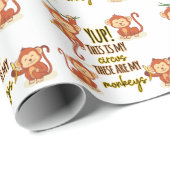 Papier Cadeau Ouais ! C'est mon cirque, ce sont mes quatre singe (Coin rond)