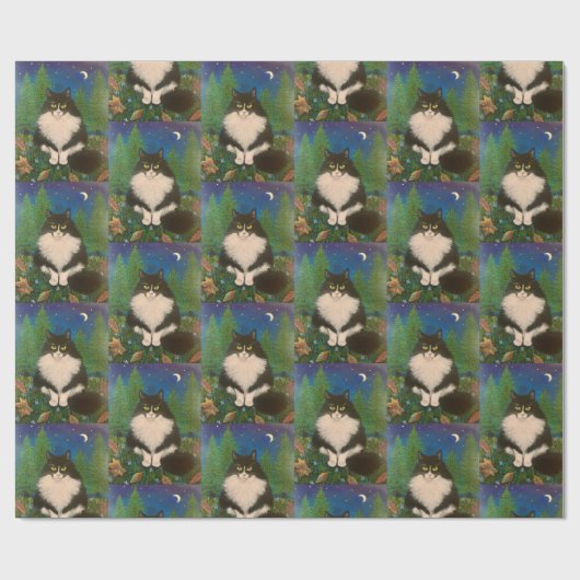 Papier Cadeau Oublie moi pas Tuxedo chat (Plat)