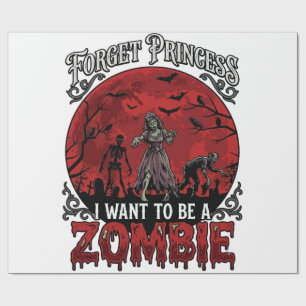 Papier Cadeau Oublier Princesse Zombie Lune de Sang Cimetière Ch