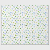 Papier Cadeau Oubliez-moi les noeuds et les marguerites avec Mot (Plat)