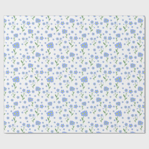 Papier Cadeau Oubliez-moi-non, motif sans fleur