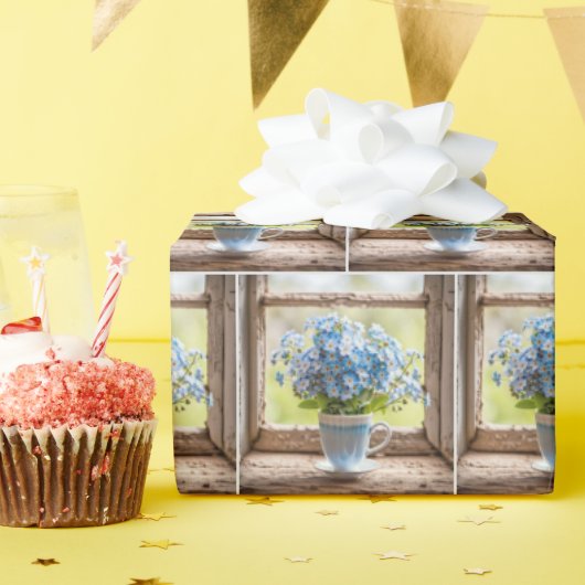 Papier Cadeau Oubliez-Moi-Pas De La Tasse De Café (Fête d'anniversaire)