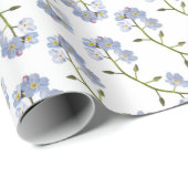 Papier Cadeau Oubliez-moi pas des fleurs (Coin rond)