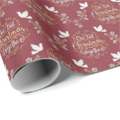 Papier Cadeau Our First Christmas Together Wrapping Paper (Coin rond)