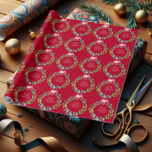 Papier Cadeau Our Little Pumpkin 1st Birthday Green Wreath Pink