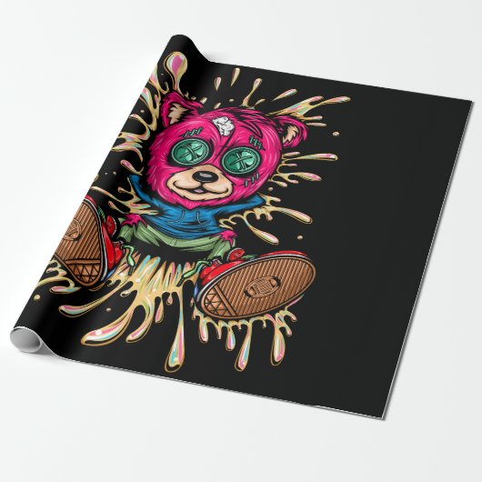 Papier Cadeau Ours Au Miel (Déroulé)