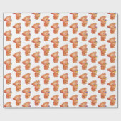 Papier Cadeau Ours avec cône de glace (Plat)