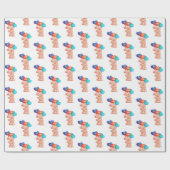 Papier Cadeau Ours avec I Love You Balloons (Plat)