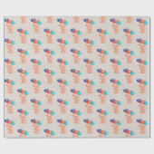 Papier Cadeau Ours avec I Love You Balloons (Plat)