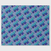 Papier Cadeau Ours blanc de flocon de neige (Plat)