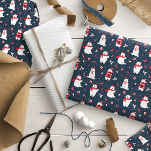 Papier Cadeau Ours blancs de Noël lunatique ID850
