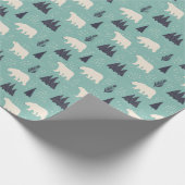 Papier Cadeau Ours blancs Ours blancs Arbres À feuillage persist (Coin)