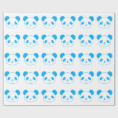 Papier Cadeau Ours bleu Kawaii Panda (Plat)