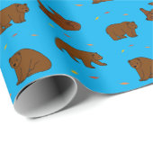 Papier Cadeau Ours Brown (Coin rond)