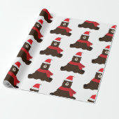 Papier Cadeau Ours Brown des vacances d'hiver (Déroulé)