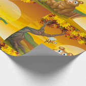 Papier Cadeau Ours Brun Coucher de Soleil